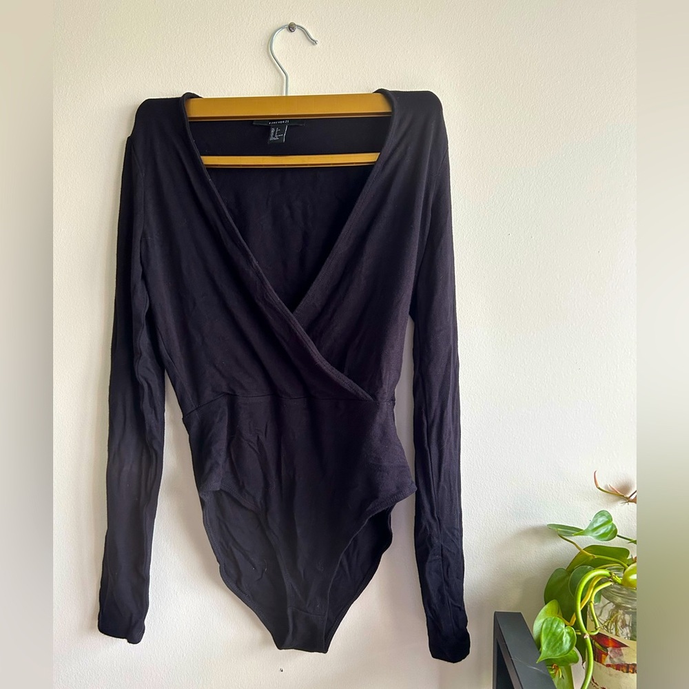 Forever 21 Vneck long sleeve bodysuit